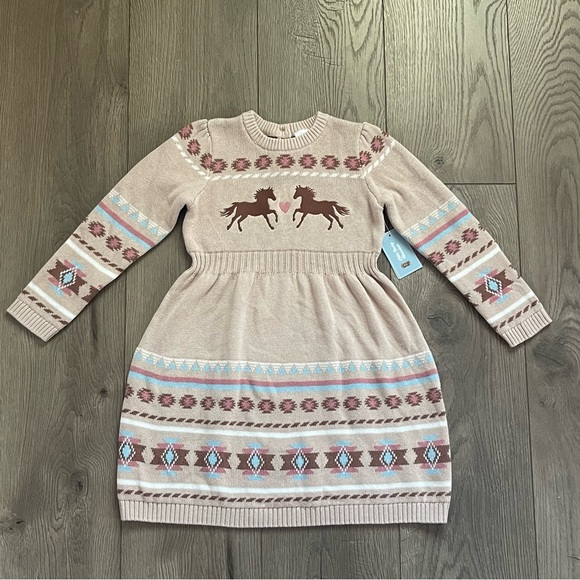NWT Gymboree Little Rocky Mountain Horse Fairisle Girls 4T Sweater Dress - Picture 1 of 5